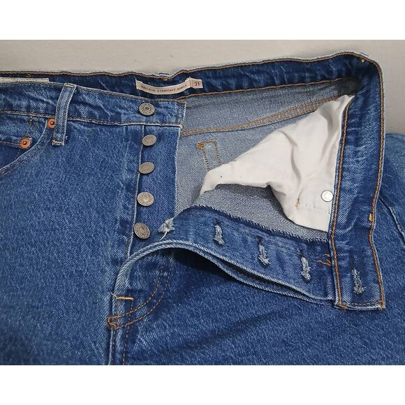 Levis womens size 31 ribcage straight jeans pants blue premium quality - Picture 2 of 9
